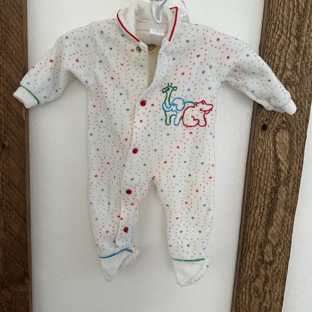 Vintage carters USA made Boy/GirlBaby Stretch Terry Sleeper Pajamas unisex
